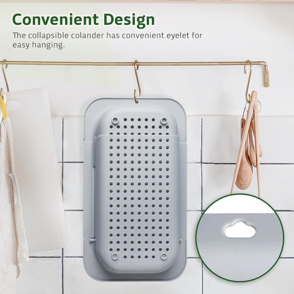 Utvidbar sil over vask, utvidbar kjøkkenvaskkurv for vask av grønnsaker og frukt, matsil for å tappe pasta og tørkede grønnsaker