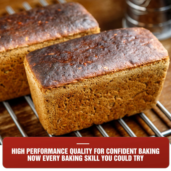 Brödform med lock, 1 lb degkapacitet Non-Stick Bakeware för bakning av bröd, Kolstål korrugerad bröd Toast Box Form för bakning av bröd, Guld