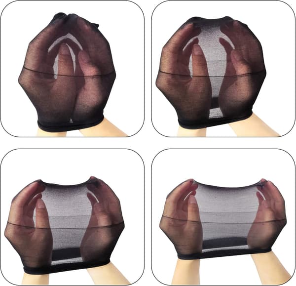 6 st Unisex Perukmössor Andningsbara Nylon Perukmössa (Svart)