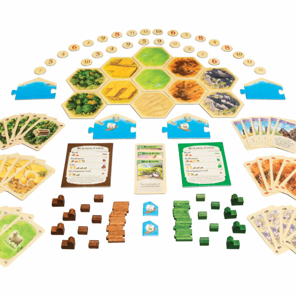 Catan (grundspel) äventyrsspel för vuxna och familjer Ålder 10+ Lämplig för 3 till 4 spelare Genomsnittlig speltid 60 minuter (Catan Red Expansion