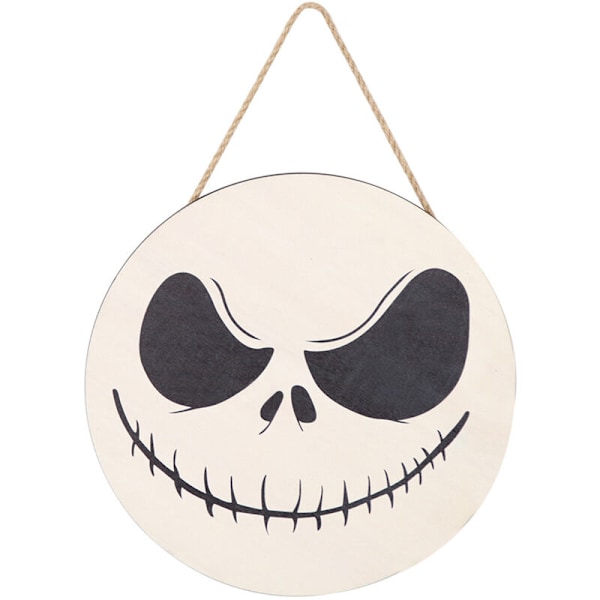 Halloween-tervetuliaiskyltti etuoven koristeluun, puinen pyöreä seinäkruunu lomajuhliin