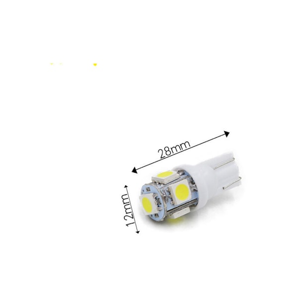 10 stk. gule lys, T10 W5W LED 5050SMD 12V DC 10 stk.