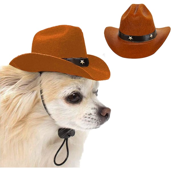 Pet Dog Cowboy Hat Cosplay Cap Valp Pet Hund Katt Semesterdräkt