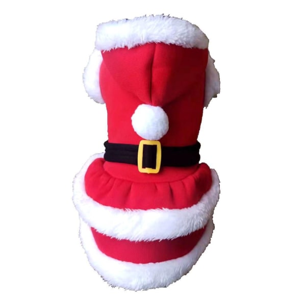 Jultomtekläder för husdjurshund, jultomtekostym för hund, vinterkläder för valp, husdjurskatt, röd (XL)