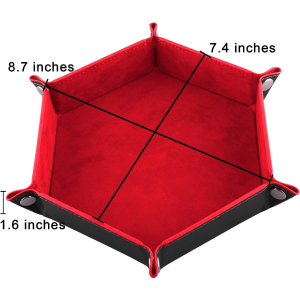 2-osainen noppapelti (punainen ja sininen) Taitettava nahka- ja samettirata DND RPG -lautapeleihin