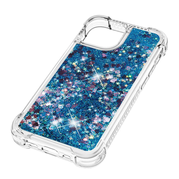 iPhone 14 Pro Max Glitter Telefoncover, Faldsikre Hjørner Hurtigtørrende Silikone Stødsikkert Cover (Blå)