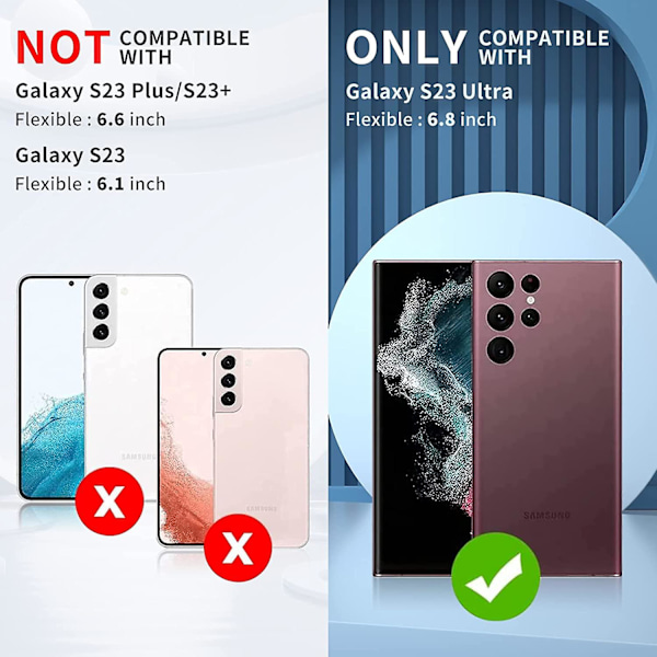 Plating Crystal Clear Case Kompatibel Med Samsung Galaxy S23 Ultra, Pc Skyddande Skal Med Inbyggt Stöd Silver