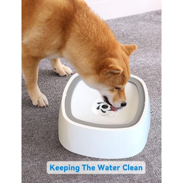 Anti-spild hundeskål, hundeskål til anti-dedation dyr, flydende vandskål, hundeskål til hund, kat, hvalp, 1,5l anti-spild hundeskål