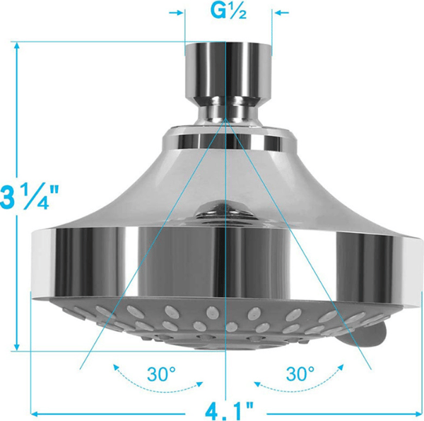 Brusehoved Ø 120mm | Forkromet - Forkromet
