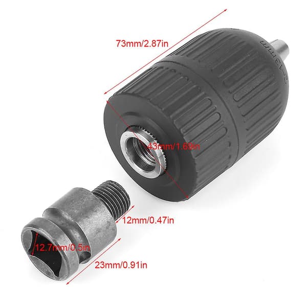 2-13mm 1/2\"-20unf nøkkelløs borechuck med 1/2 slagmutterchuckadapter