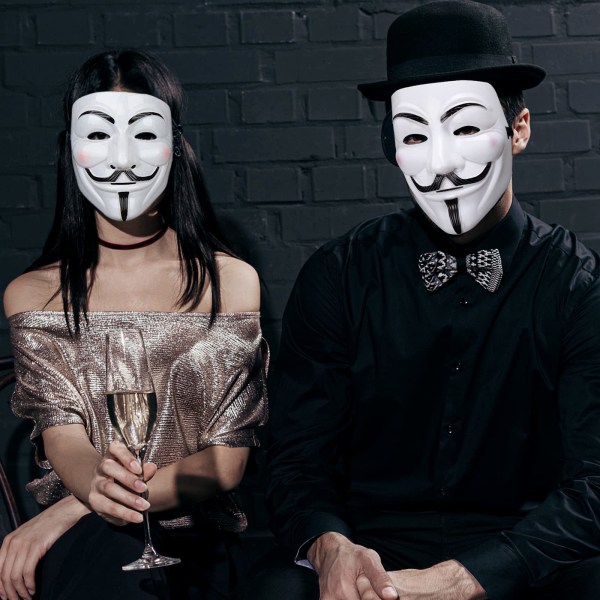 V for Vendetta-maske, Anonymous Guy Fawkes Halloween-maske - Hacker-maske