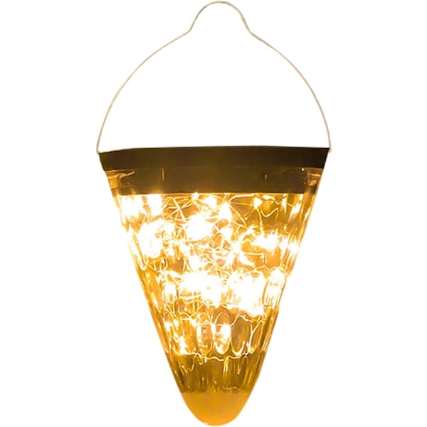 Solcelled Hengehage Lys Vanntett Konisk Stjernehimmel LED Lanterne Juledekorasjon for Patio, Hage, Hage, Plen, Hjem, Bryllup (Varmt Hvit)
