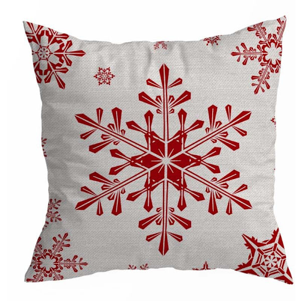 Set med 4 dekorativa kuddfodral Merry Christmas Sammet örngott för julhelger Röda träd snö snötäcken utomhus soffa och skydd