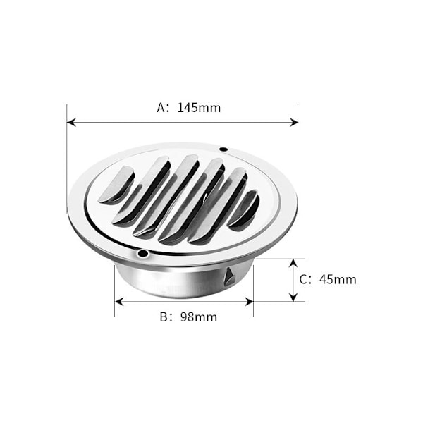 2 dele rund ventilationsrist ventilation 98 mm ventilationsrist i rustfrit stål beskyttelsesrist med insektnet