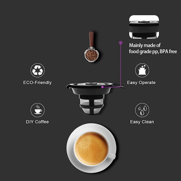 Kompatibel med Hamilton Beach Flexbrew 49979/ Återanvändbara 2-vägs uppladdningsbara kaffefilterkapslar, 2 fack