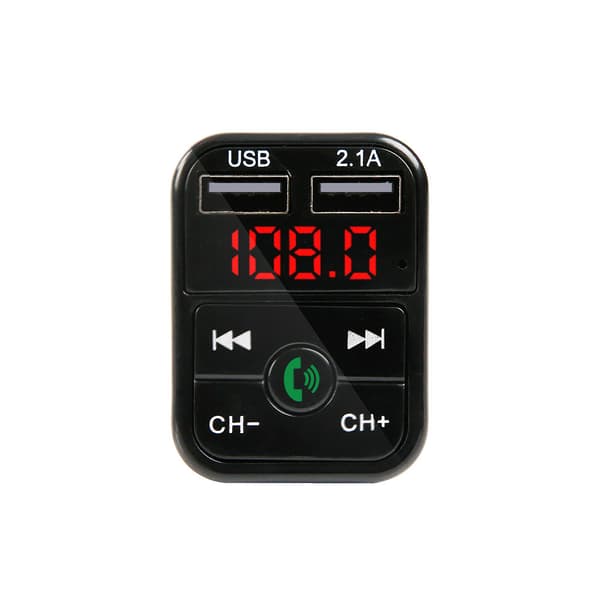Bluetooth FM-sändare, bilradioadapter med dubbla USB-portar, USB-stickstöd, Bluetooth handsfree-bilsats för smartphones