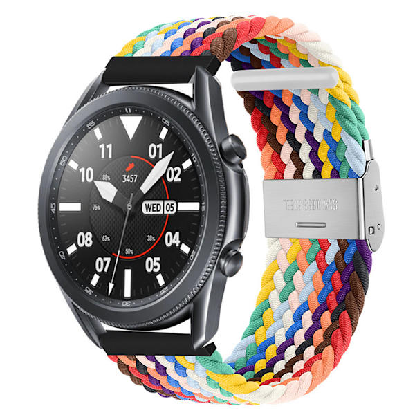 Flettet sportsløkke-rem med justerbar spenne, rem 22mm, for Garmin Huawei Samsung nylonvevd spenne-rem (B3)(B3)