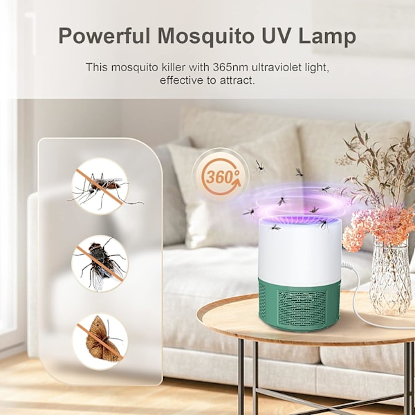 Fluefanger, Myggdreperlampe USB Fluer Dreper Elektrisk Insektzapper Stille UV Myggdreperlampe Bærbar Fruktfluefelle for Innendørs Utendørs Hom