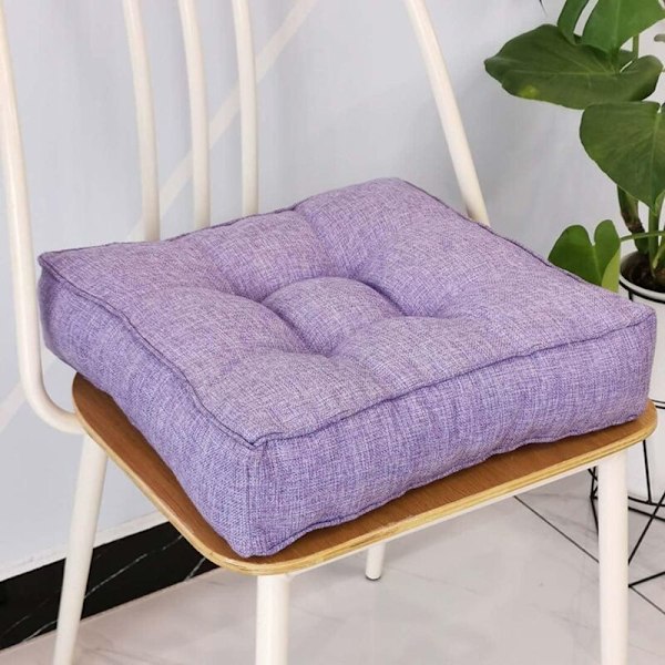 Paksut tuolinpehmusteet, pehmeät ruokatuolin pehmusteet, sisä- ja ulkokäyttöön sopivat tuolityynyt puutarhaan, kotitoimistoon (50 x 50 cm, violetti)