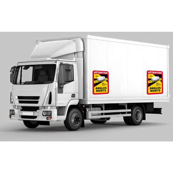 2 kpl Magneettisia RV Kuolleen Kulman Tarroja, UV-kestäviä Varoitustarroja Matkailuautoon Pakettiautoon Kuorma-autoon Bussiin (Kuorma-autot)
