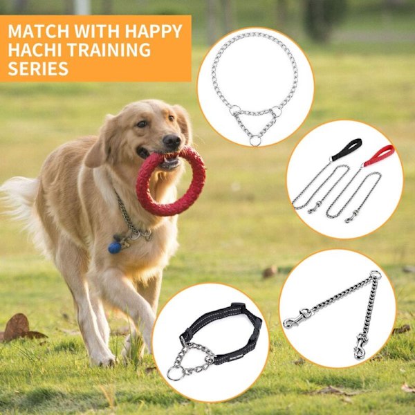 Hunde halskæde, justerbar strangler halskæde, solid stål slangekæde til kæledyr (L-4,0 mm × 60 cm)