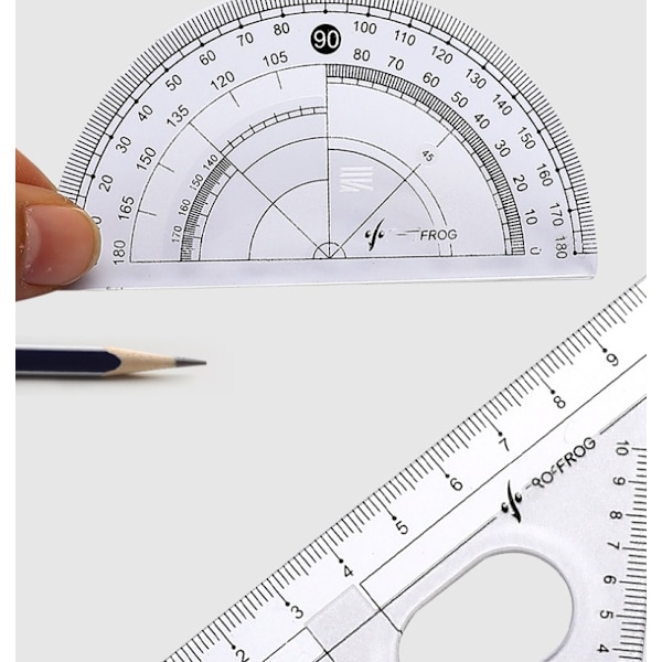Geometrisett Student Math Circle Gauge med sirkelprotraktor i bæreveske
