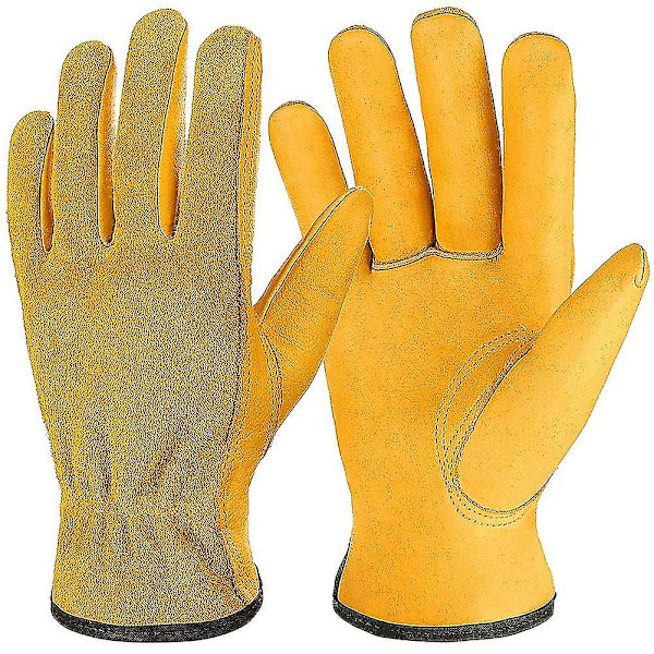 Hagehansker i skinn, hagearbeidshansker, torne- og kuttesikre Pureh-arbeidshansker for hagearbeid (XL)