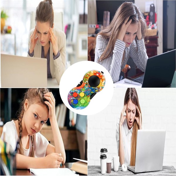 Lelualustat 9 toiminnolla Fidget, Fidget Controller Pad -lelu Stressinpoistaja Fidget-lelu Fidget-painikkeet Kädenvarren Fidget-noppakuutio Masennuslelu