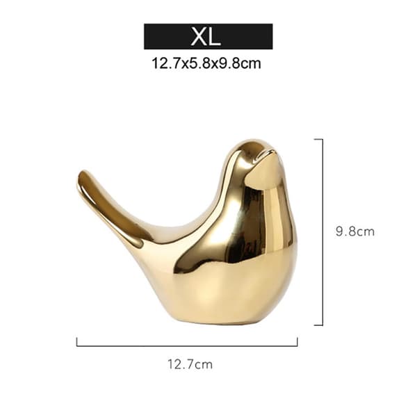 Polar House Golden Bird Figurines Modern Ceramic Bird Statues