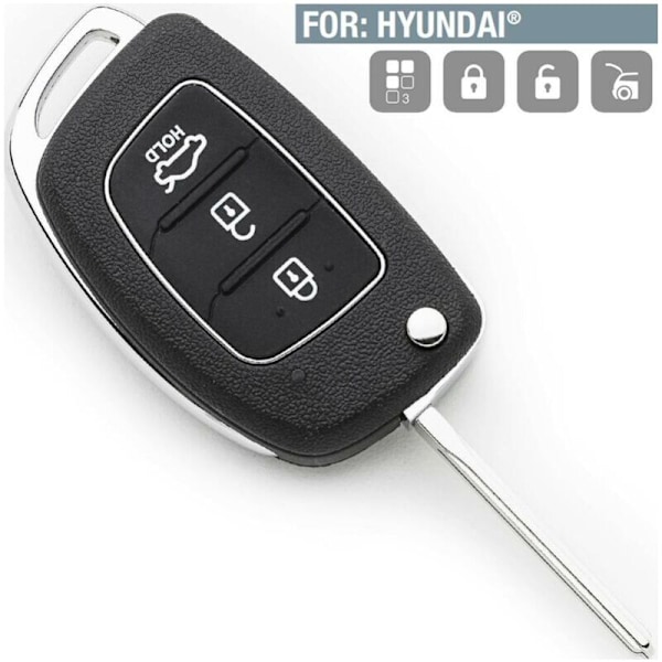 1 stycke Packad toy40 för Hyundai 3 nycklar Elantra Solarisi IX35 Fällbar fjärrkontroll Railer skiftnyckel Skal