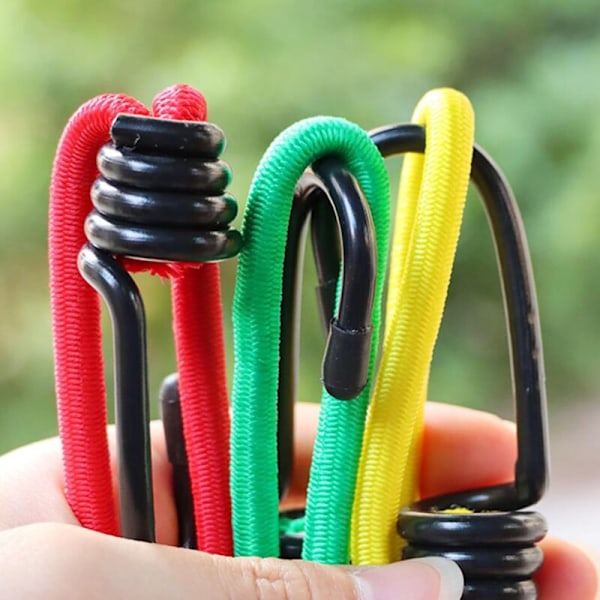 16 stk. elastiske spændere med kroge, krogtelte spænder, krog af camping spænder som en gummispænder, til camping, presenninger, markiser, ti