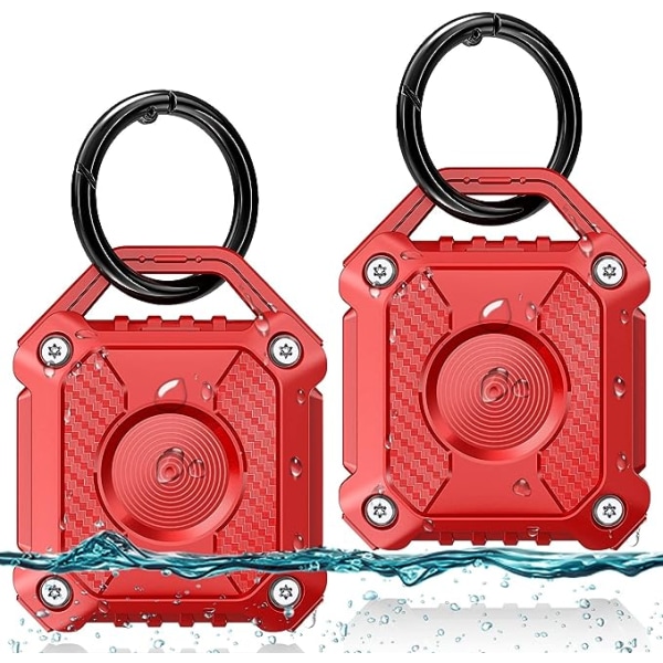 2-delt luftlabelholder (rød), vandtæt hård TPU luftlabelhou