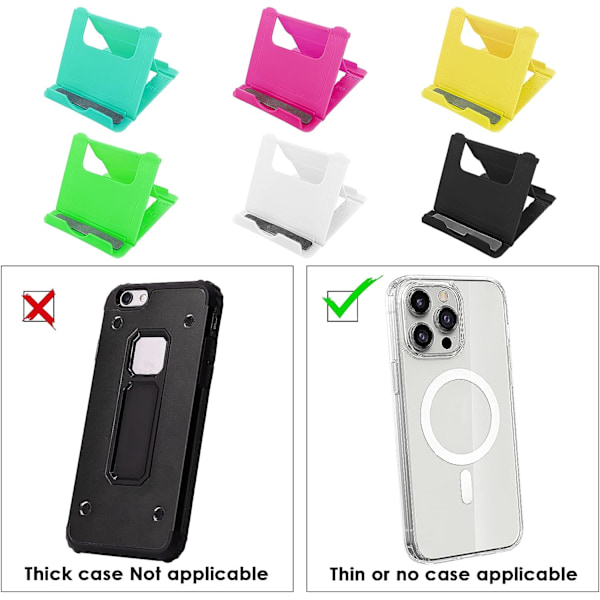 6-pak Foldbar Mobiltelefonholder, Multi-vinkel Mobiltelefonholder, Universal Bordholder til Alle Mobiltelefoner og Tablets A