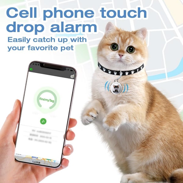 Mini GPS Katt Tracker - Vanntett Halsbånd for Sanntids Lokalisering av Katter & Hunder