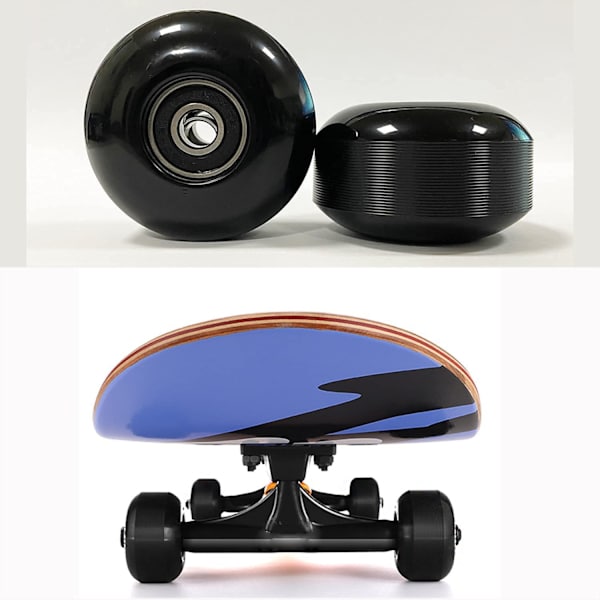 4 stk. (hvide) skateboardhjul 52mm 95A, PU-elasticitet 80% udskiftningshjul med ABEC-9 608 RS kuglelejer til skateboards