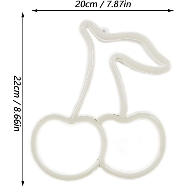 Körsbärs Neonljus, för Sovrum Neon Skyltar, LED Neon Väggskylt Frukt Neonljus, Ljus Dekor, Inomhus Väggljus Neonljus