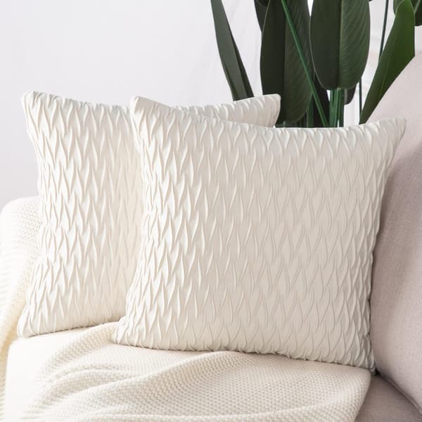 Vit 45x45cm 2-pack Mjuk Sammetsdekorativ Kuddfodral Lyxig Soffa Sovrum