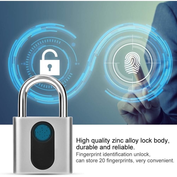 Smart fingeravtrykklås, intelligent dørhåndtak elektronisk fingeravtrykkregistrering nøkkelfri sikkerhet vanntett anti-tyverilås