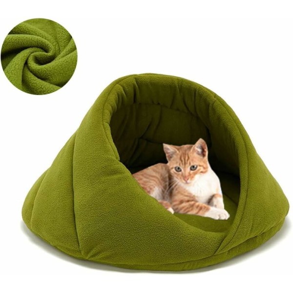 Koselig Cat Cave Bed Varm Fleece Cat Sovepose Hule og puter Halvt dekket kjæledyrseng kurv -Versailles
