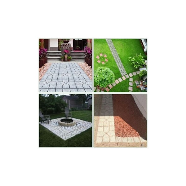 Betongform för trottoarmönster Gjutform för gångplattor 40 x 40 cm för gjutning av cementplattor för gång, terrass, trädgård