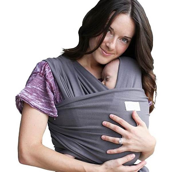 (Mørkegrå) Baby Sling Enkelt å ta på - Komfortabel bomulls babybærer for nyfødte opptil 16 kg - Håndfri slynge - Babyteppe