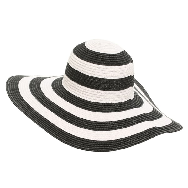 1 Pack Ladies Stripe Foldable Beach Hat Sun Hat