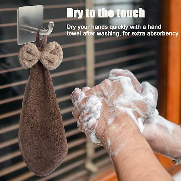 Sæt med 3 køkken- og badehåndklæder, dekorative håndklæder, koral mikrofiber håndklæder, smukke håndklæder, tør dine hænder med det samme (mørk C