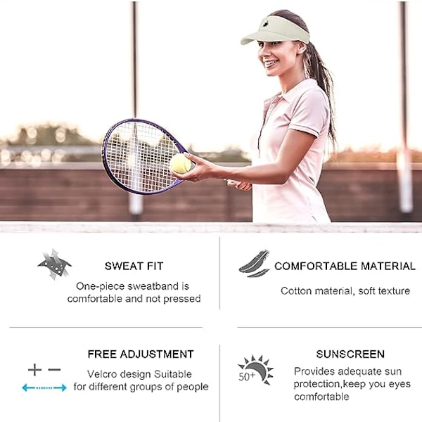 Dam solhatt - Unisex visirkeps, lönnlöv broderad justerbar golfkeps lämplig för utomhussporter