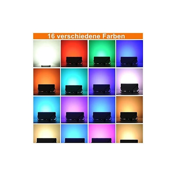 4 kpl himmennettäviä RGB LED-valonheittimiä ulkokäyttöön, IP66 vedenpitävä kaukosäätimellä, 16 väriä, 4 valaistustilaa ulko-, sisä- ja ulkokäyttöön (50W)