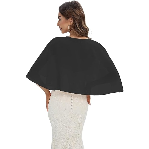 Keivvsh Capelets til kvinder Chiffon Cape Shawls og Wraps til aftenkjole Bryllup Capes Cover Up