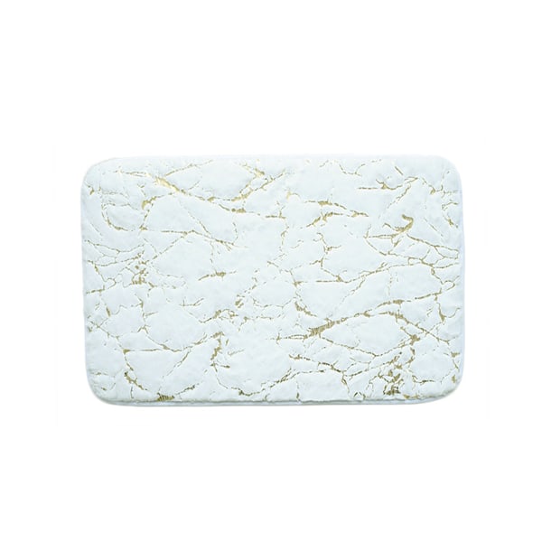 Kylpyhuone, keittiö, WC, liukumaton imukykyinen matto, marmori kuvio lattiamatto, askelmatto, valkoinen, 60*90cm