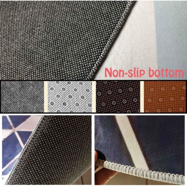 Maskinvaskbar rund tæppe, enkel geometrisk stil skridsikker absorberende indgangsmåtte til stue soveværelse interiør (Gradient Green, 120cm)