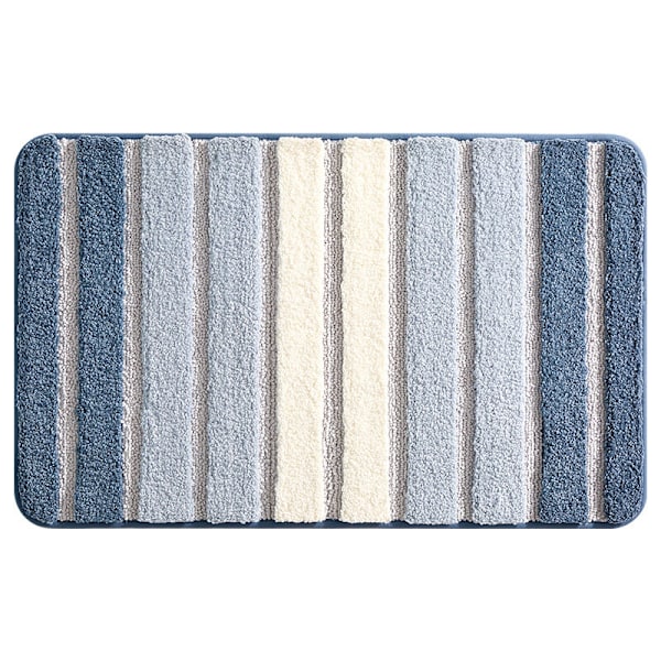 Antihalk badrumsmattor, extra mjuk badrumsmatta, maskintvättbar, absorberande vatten, 50 x 80 cm, blå