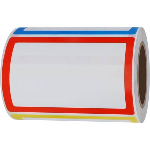 Set med 250 färgglada självhäftande etiketter (4,5*2,5 cm) för kläder, kontor och skolor.